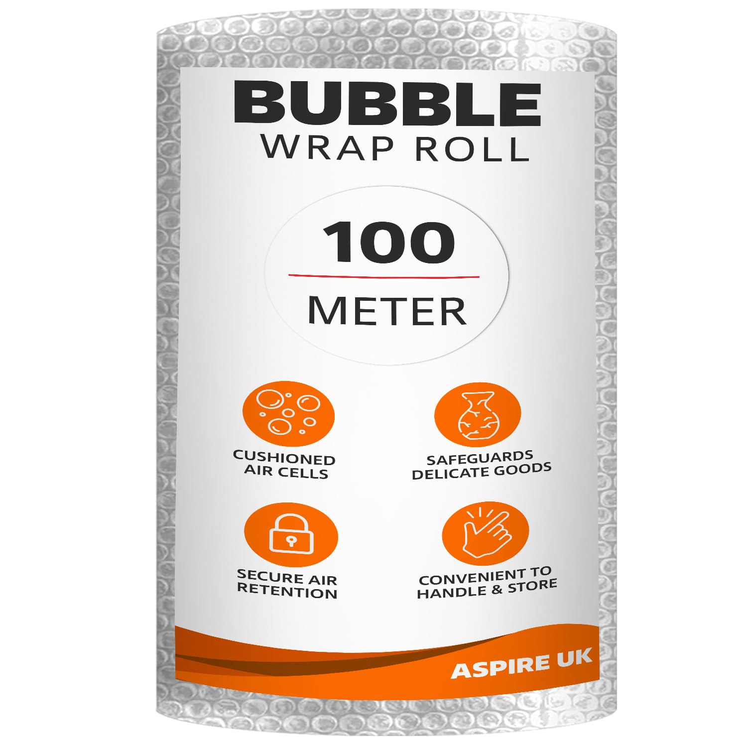 ASPIRE UK Bubble Wrap Roll For Packaging - 300mm x 100m Wide Clear Polythene Small Air Bubble Wrap for House, Office, Warehouse Packing - Packaging Material for Shipping, Storage & Item Protection โ image 1