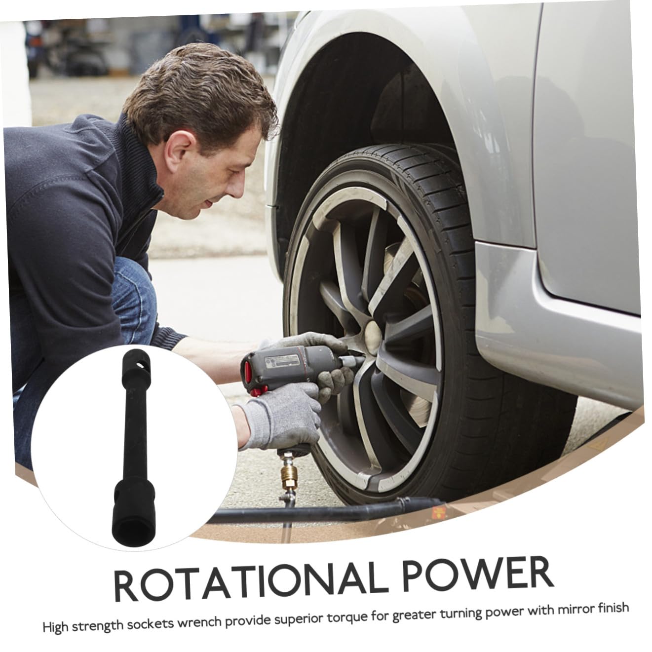 Outanaya Clé à Douille Double pour Démontage de Pneus Voiture en Acier Noir Pratique et Solide Outil de Réparation Grand Couple