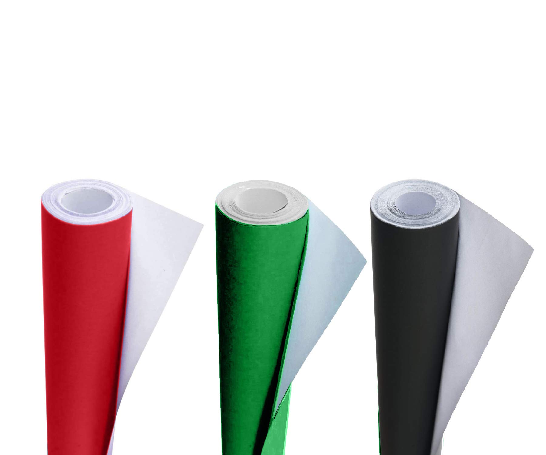3 Ace Crafts Pack of 3 Display Poster Paper Roll 10m - Paper Perfect Ideal for Gift Wrapping, Art and Craft, Packing, Party Decoration - 76cm Width Approx - Rose, Emerald & Black