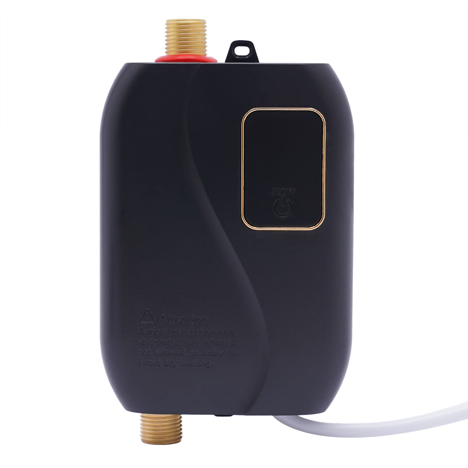 Elektronischer Durchlauferhitzer, 3500W Tankless Warmwasserbereiter Untertischspeicher mit Display, Elektrischer Duschheizer Klein 25-50℃ Temperatur Einstellbar für Küche Badezimmer