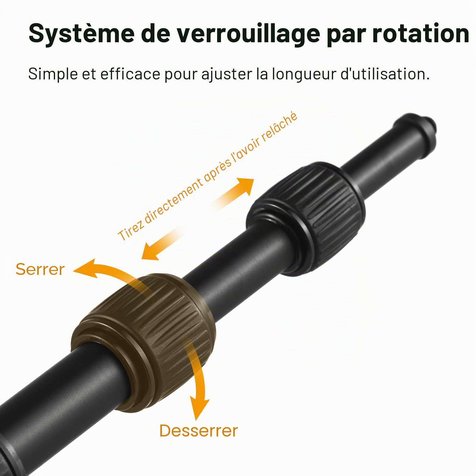Andoer Bras de Microphone à Main Bras de Micro Extensible à 6 Sections en Alliage d'Aluminium Perche pour Microphones Vis et Filetage 1/4 Pouce avec Serrures en Mousse Twist Locks Longueur Réglable