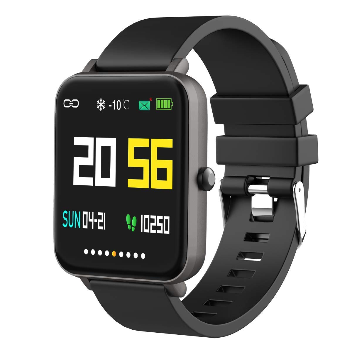 Smart Watch for Android/Samsung/iPhone, Activity Fitness Tracker with IP68 Waterproof for Men Women & Kids, Smartwatch with 1.54" Full-Touch Color Screen, Heart Rate & Sleep Monitor, Gun