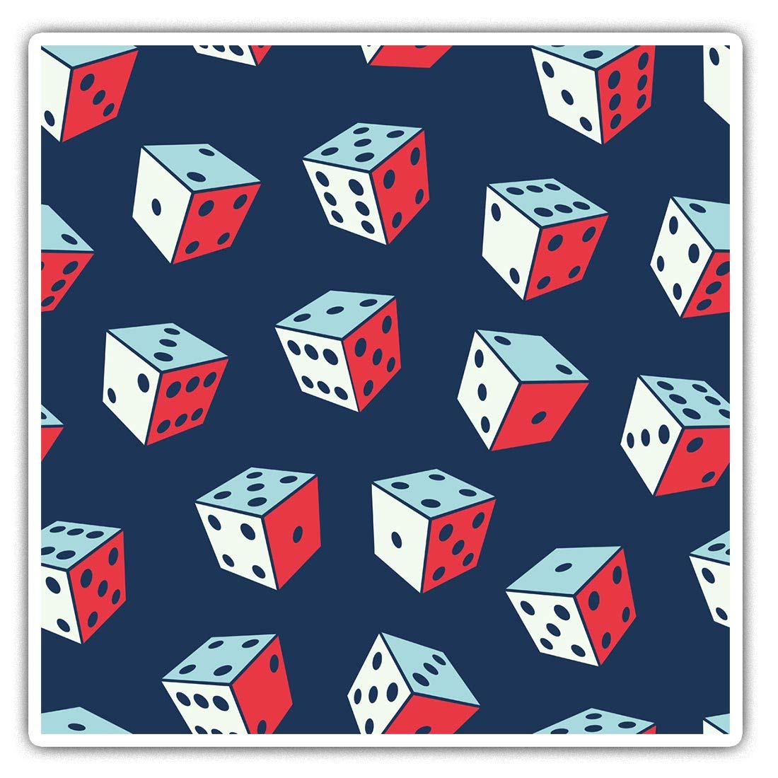 2 x 7.5cm Square Vinyl Stickers - Dice Pattern Lucky Gambling Casino Decals 15894