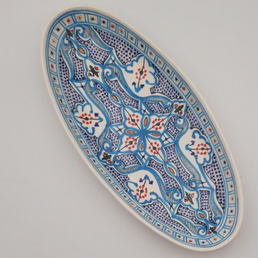 Plat ovale Marocain turquoise - L 53 cm