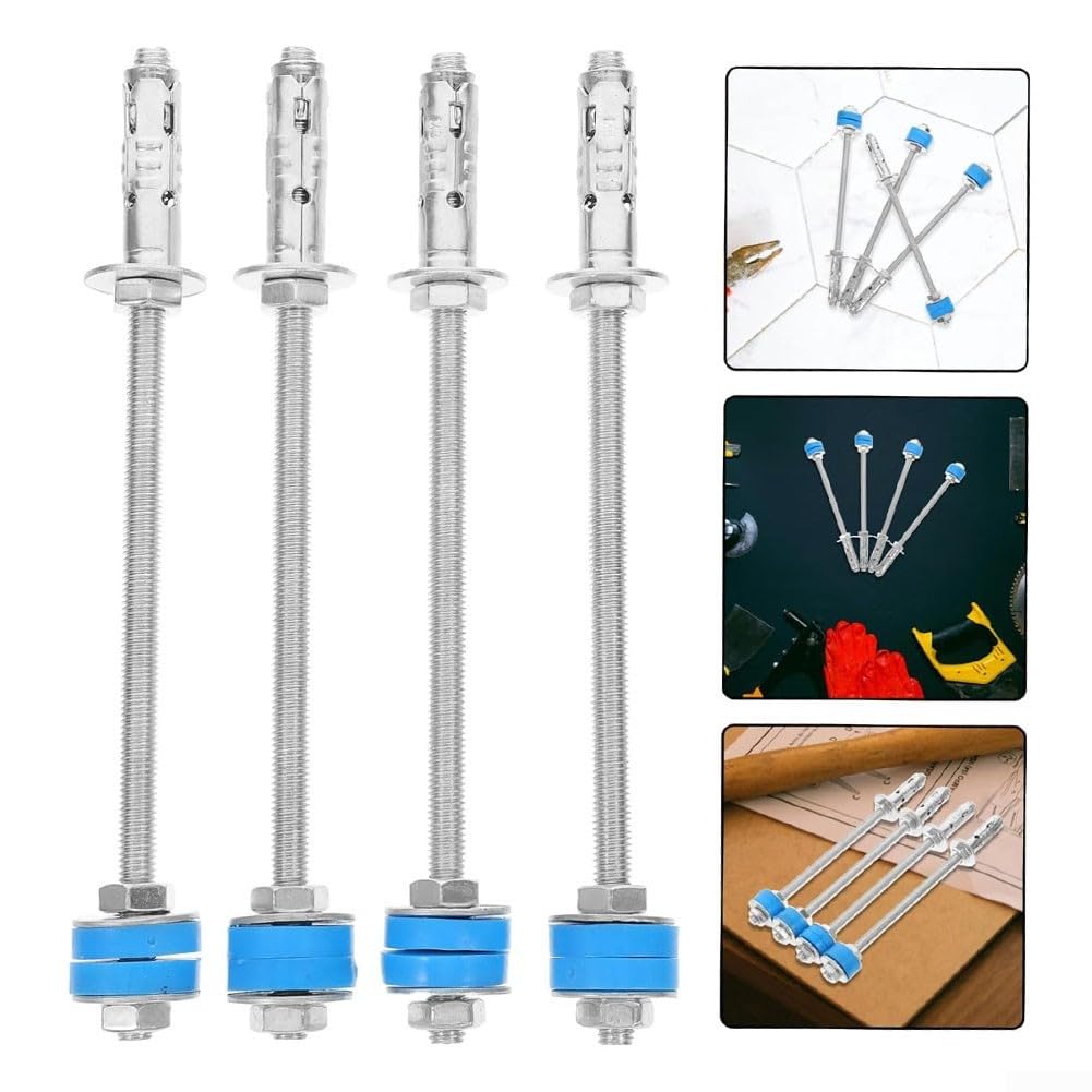 4 varillas de amortiguación de vibración de aire acondicionado central M8 de 200 mm, pernos de techo silenciosos para reducción de ruido HVAC, acero al carbono (para m10)