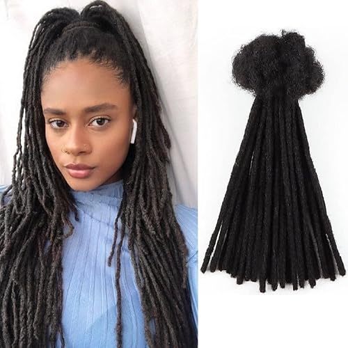 12 inch Locs Extensions Human Hair CYPSIN 60 Strands 100% Full Handmade Dreadlocks for Both Women and Men Width 0.24 inch Natural Black