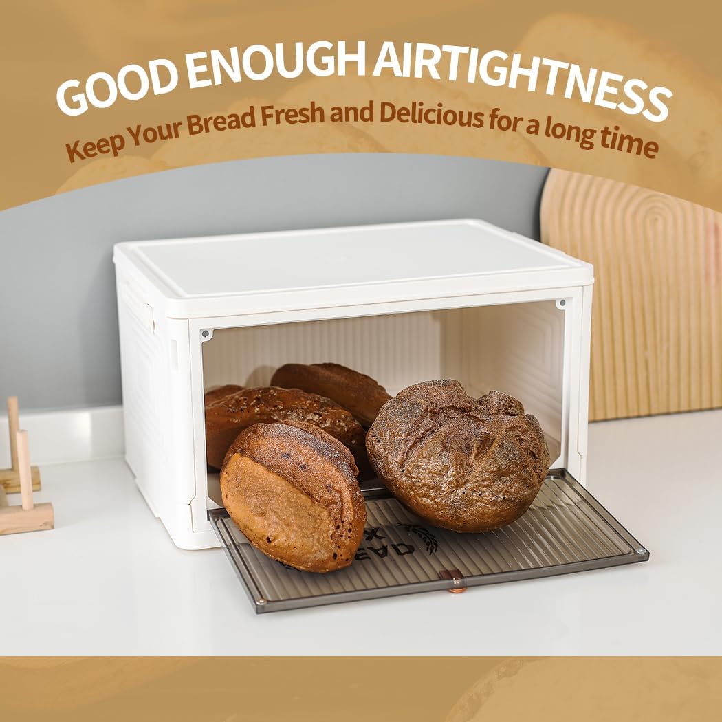 Foldable Bread Rack Foldable Bread Box – Stackable Storage for Homemade Bread, Bagels ...