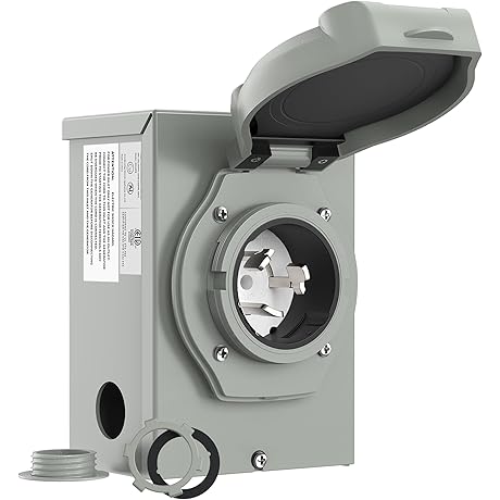 50A Generator Inlet Box with Pre-Drilled Holes for Easy Wiring, NEMA SS2-50P Specification