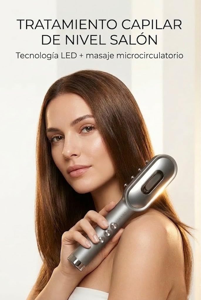 K·SKIN G3 HairPro Peine LED para Tratamiento Capilar, Masajeador con Microestimulación, Tecnología de Luz Azul, Roja y Rosa, Dispositivo Profesional para Fortalecimiento del Cabello