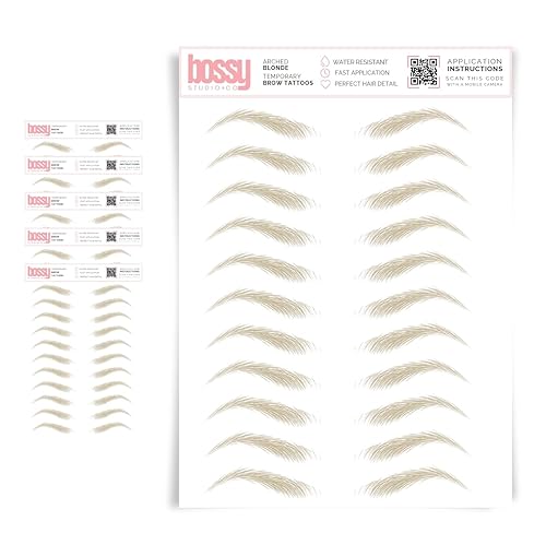 Paquete de 5 tatuajes temporales de cejas impermeables, tatuajes falsos para el cabello como despegar las cejas de transferencia instantánea para