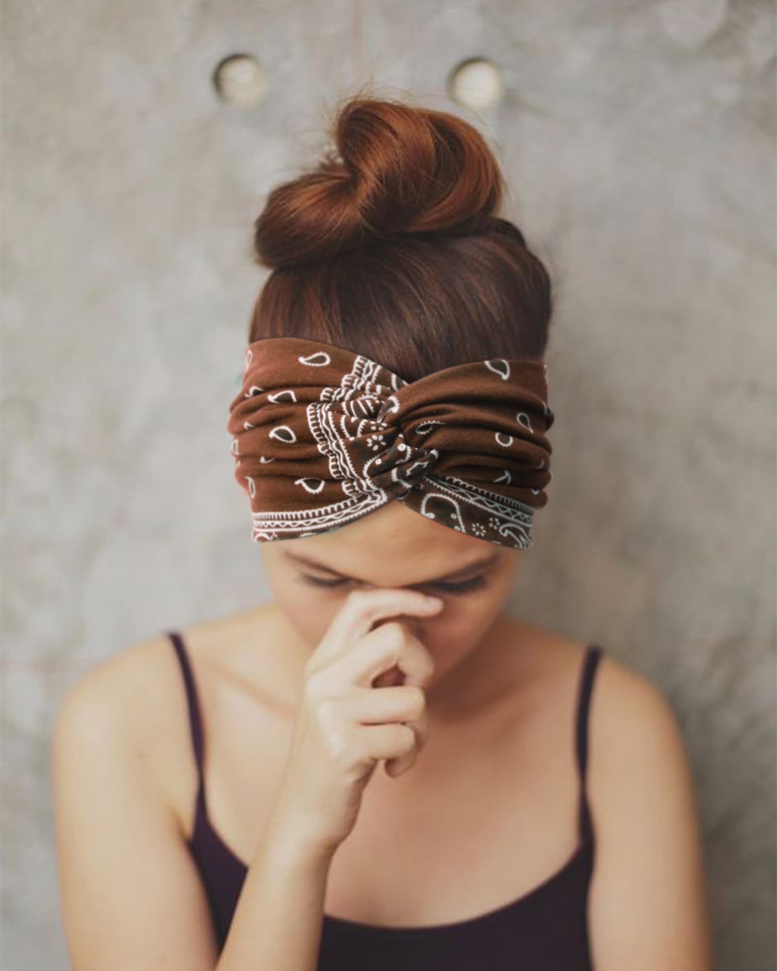 DRESHOW 4 Pezzi Fasce per Capelli Donna Elastica Turbante Fascia Capelli Cerchietti Annodato Fasce Accessori Capelli
