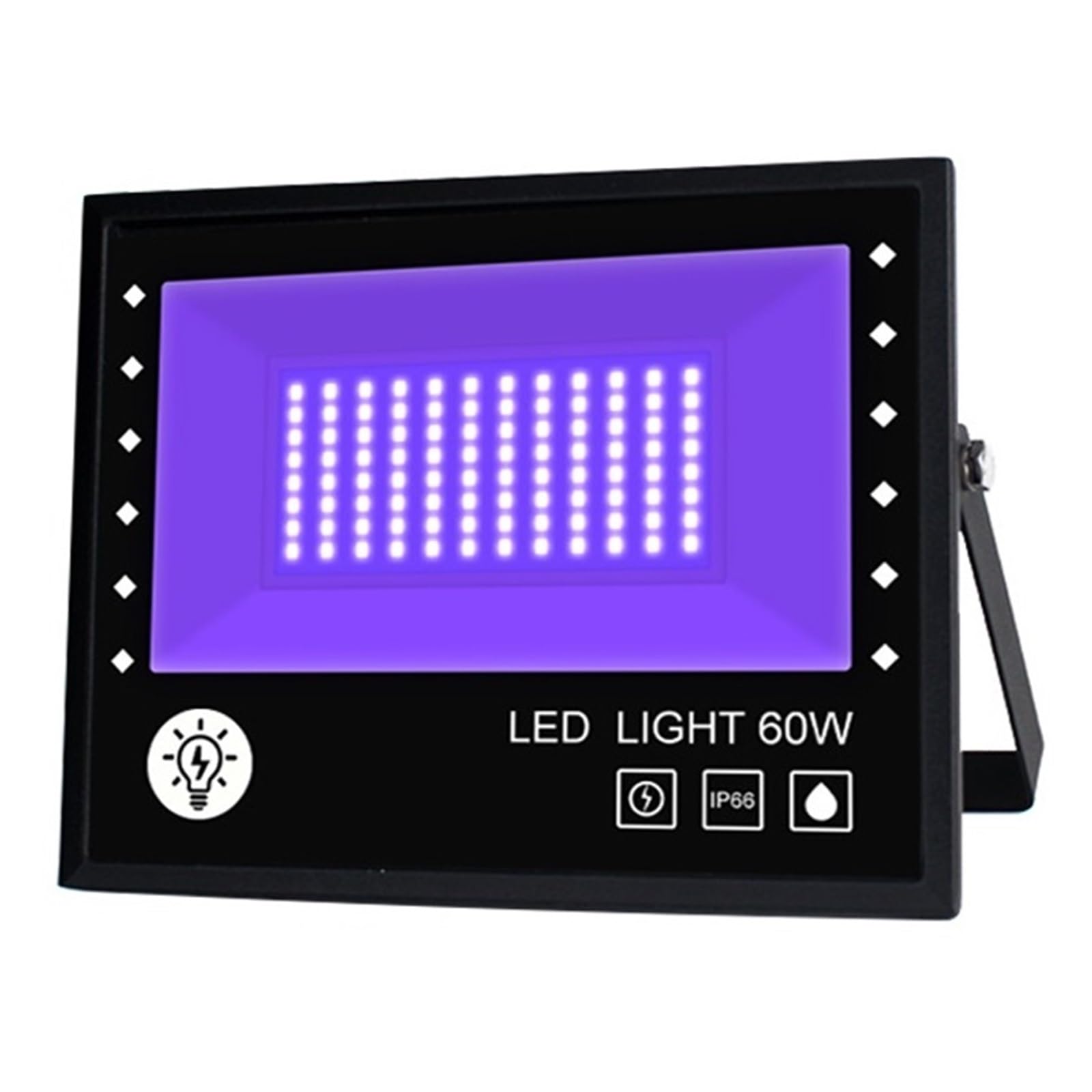 bettght 30W 60W 100W UV LED Floodlight 395nm Ultraviolet Light AC85-265V Waterproof LED Black Light Halloween Party Stage Spotlights(60w)