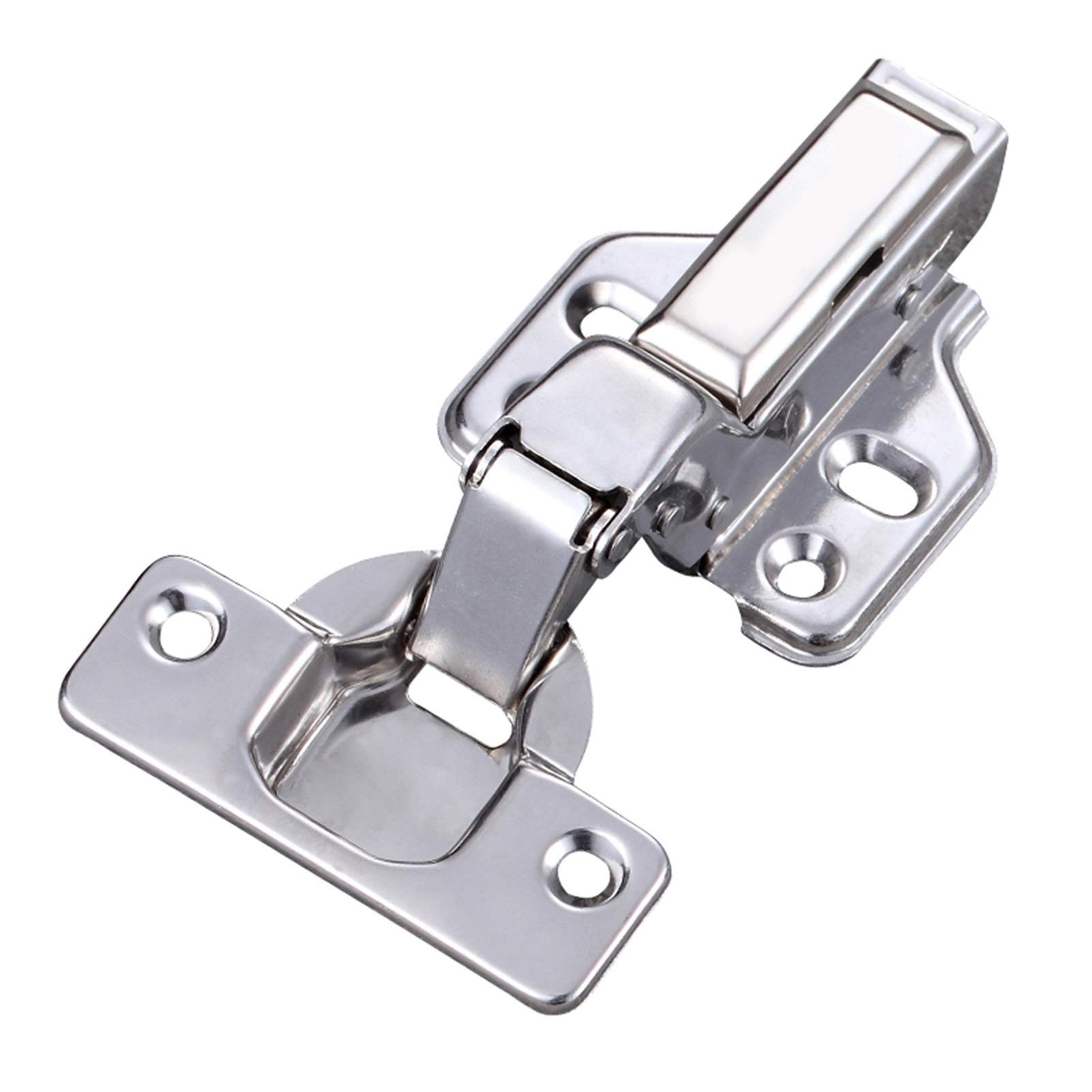 Soft-Close-Schrankscharniere, 4-teiliges hydraulisches Schrankscharnier, 304 Edelstahl, Möbeltürscharnier, Kupferkern, Kleiderschrankpuffer, sanftes Schließen(Embed)