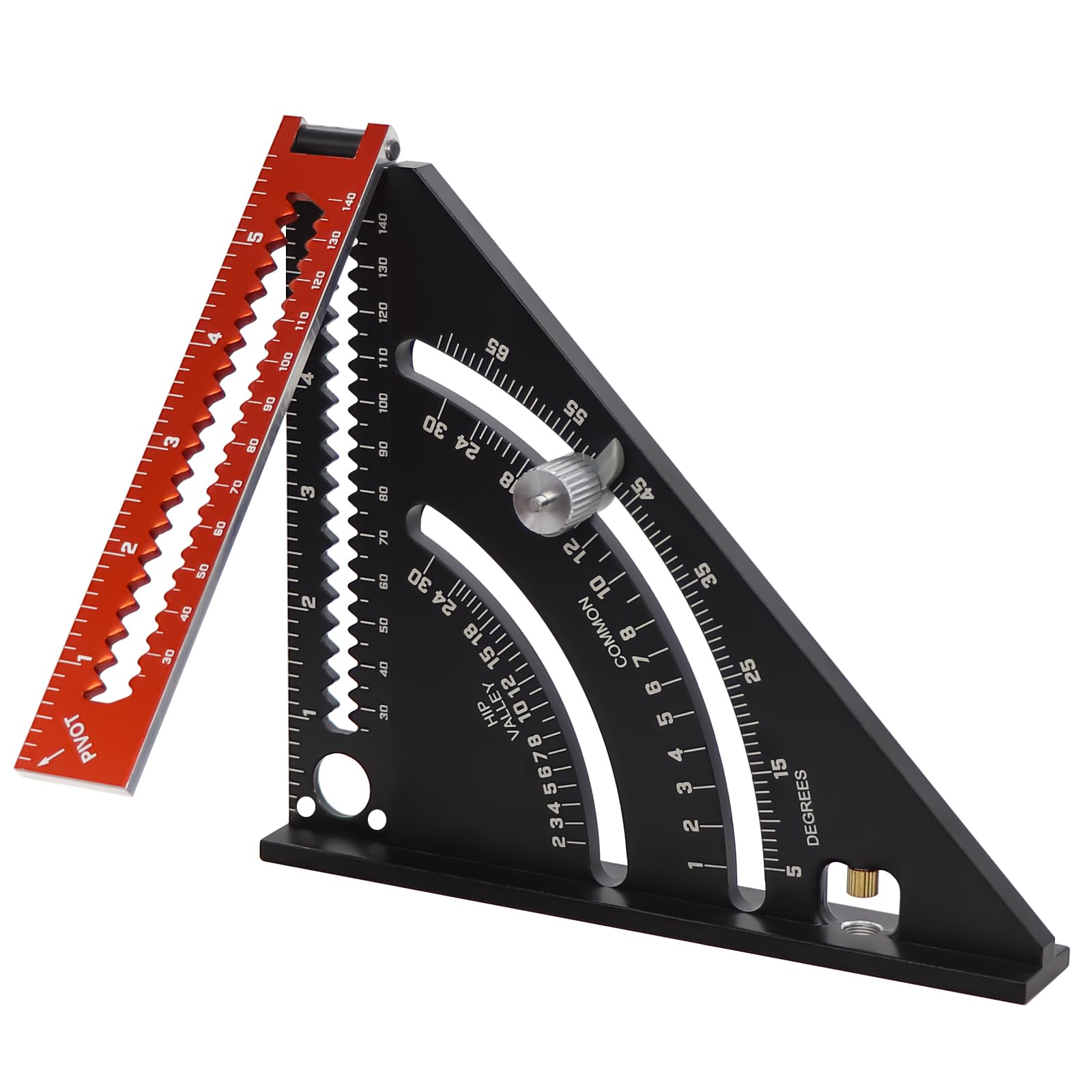 Gonryun Expandable Folding 6-Inch Multifunctional Metal Triangle Ruler, Angle Positioning, Parallel, Vertical Marking and Cutting, Precision Measuring Instrument (6 Inch)