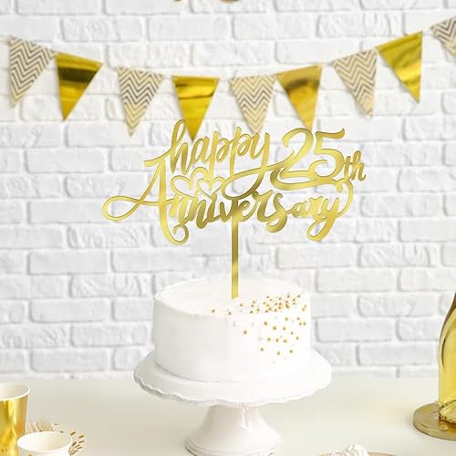 Miniatura 3 de Decoración de pastel de 25 aniversario con purpurina plateada, para aniversario de boda, fiesta de boda, saludos a 25 años, suministros de