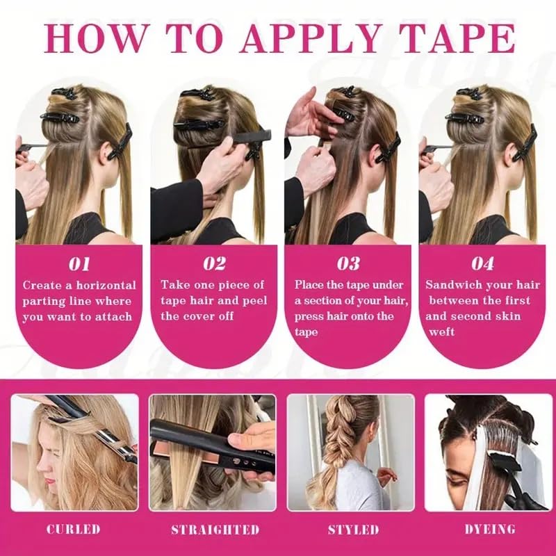 Tape in Hair Extensions Human Hair Platinum Blonde 18 Inch 50g/pack 20pcs Straight Seamless Skin Weft Tape in Real Human Hair Extensions (60A, 18inch)