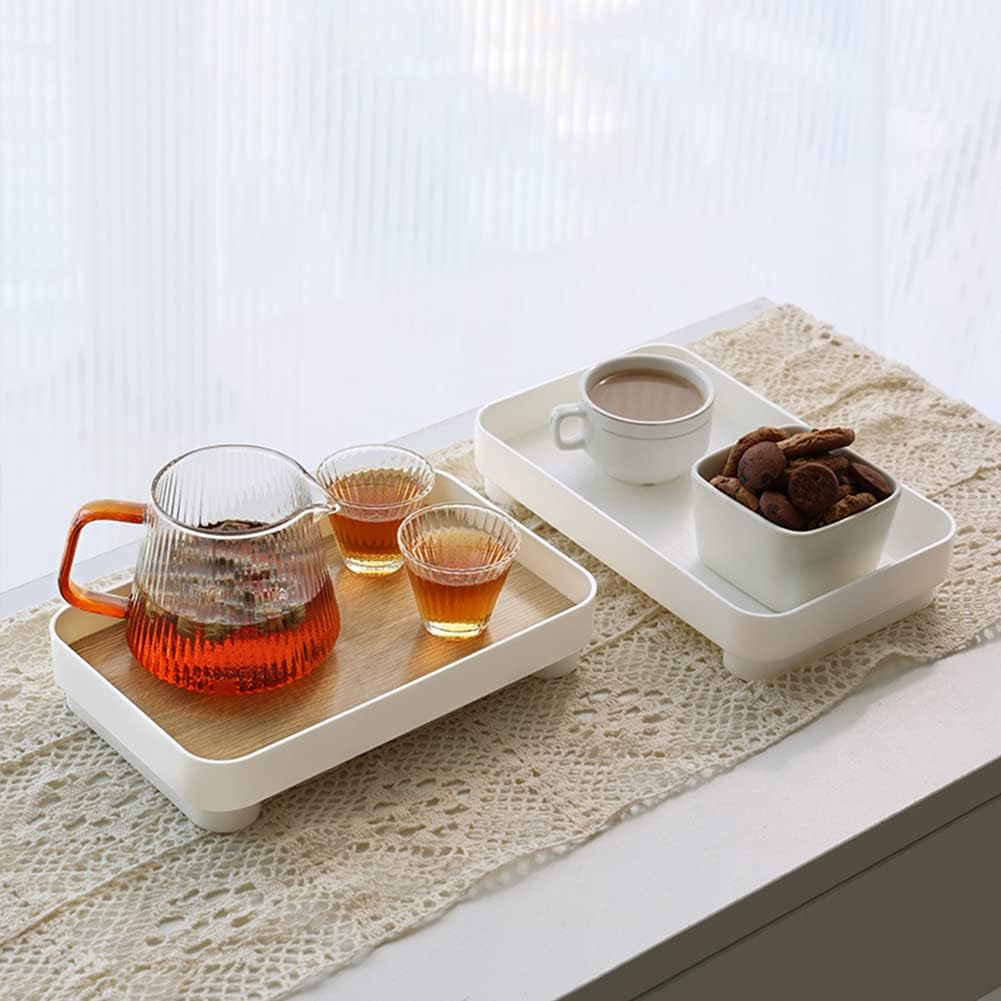 Rectangle Bathroom Tray, Countertop Organizer Trays 9.45" Vanity Counter Tray Cosmetic Holder Decorative Tray Dresser Tray for Ornament,Candle, Lotion Bottle, Cosmetics : Home & Kitchen