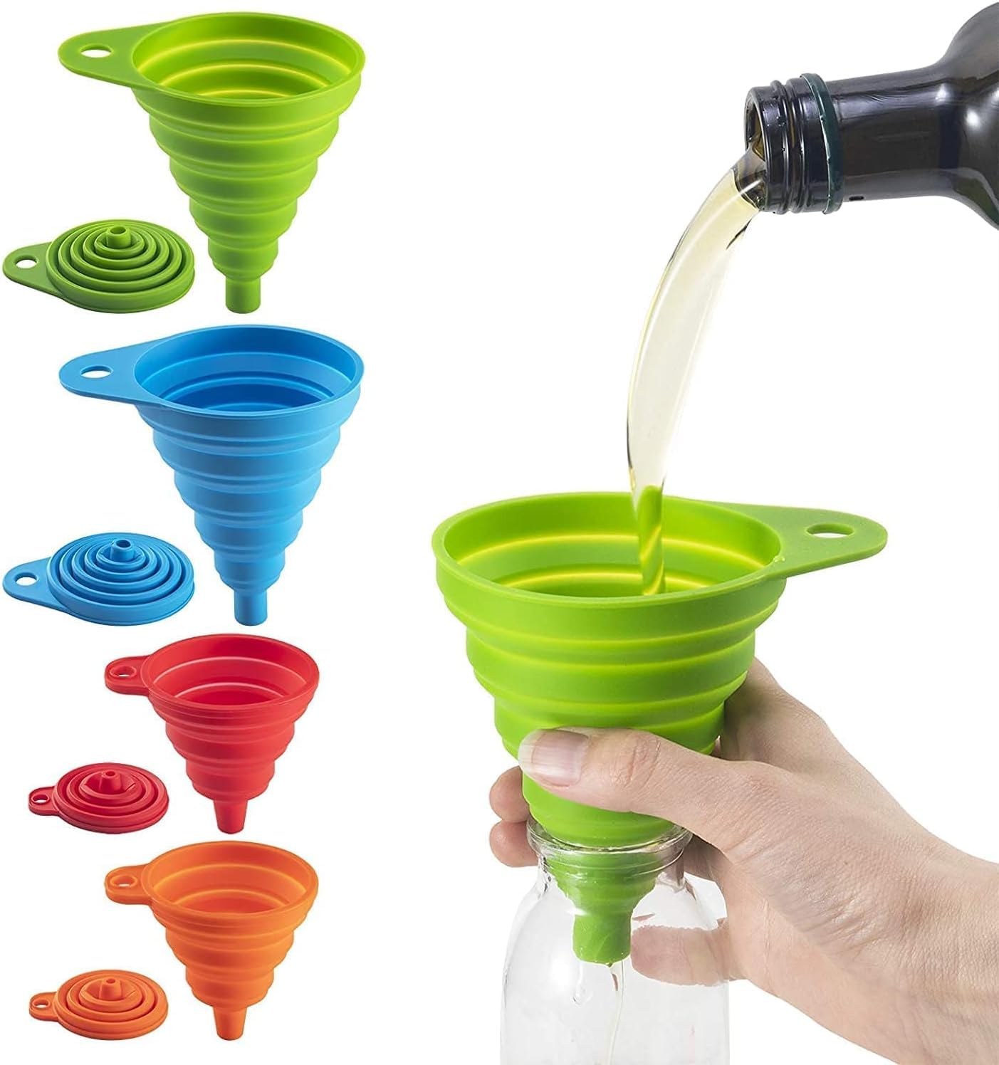 折りたたみ式じょうごキッチンツール 携帯便利 柔軟 耐久性 耐熱性ホワイト2個 Amazon.co.jp: SANJAOYEE 漏斗 折りたたみ式 じょうご 2個セット