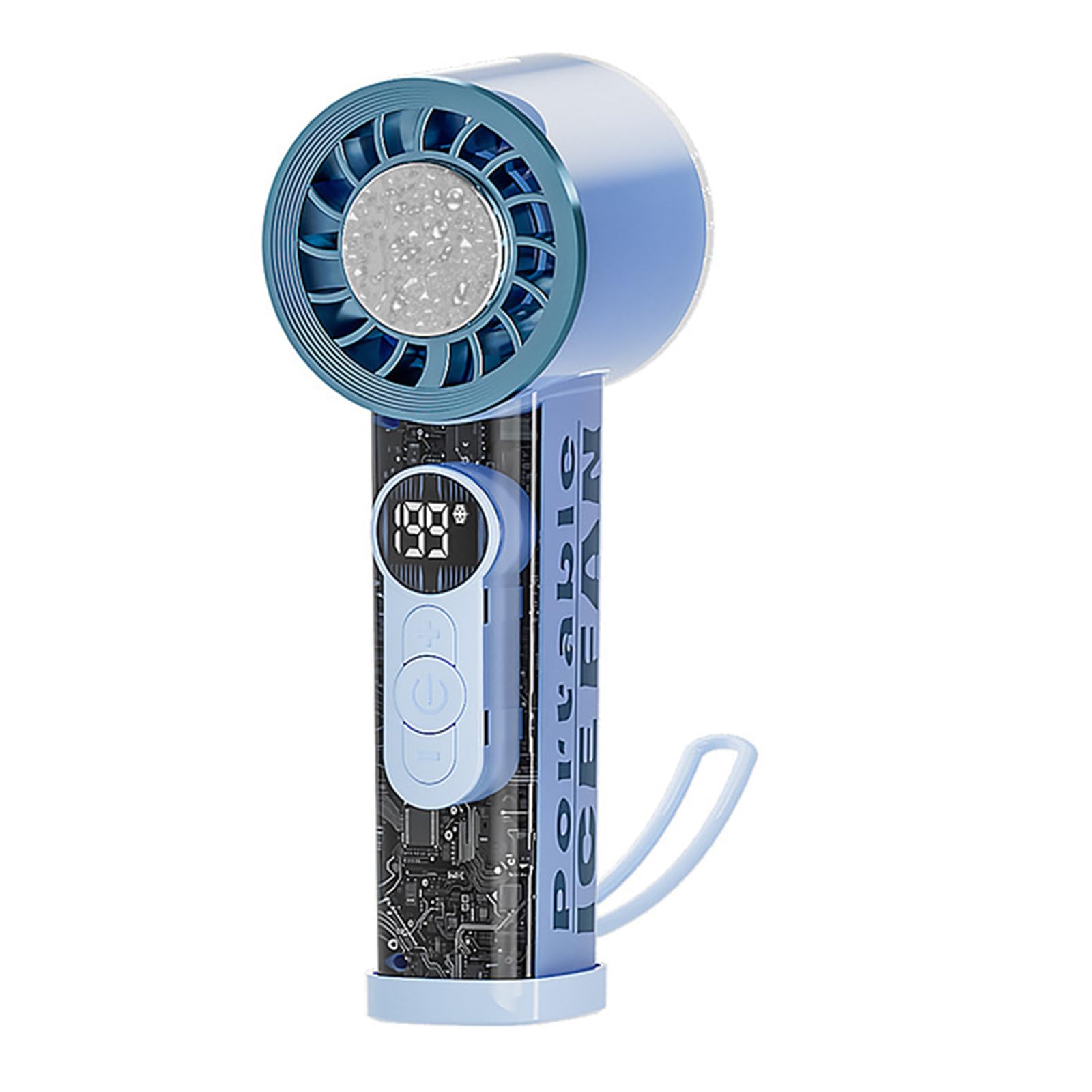 FROMCEO Portable Handheld Fan Rechargeable Clear Shell Cooling Fan for Outdoor Activities, Travel, Working Easy to Carry Rechargeable Cooling