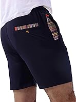 Vista 1 de Loopory Pantalones cortos casuales para hombre, con cordón, para verano, playa, elásticos, para golf, tela antiarrugas, 5 y 7 pulgadas