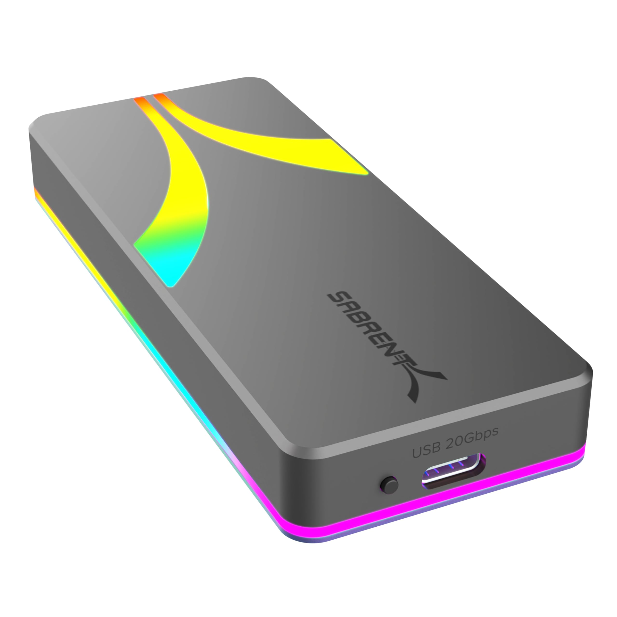 SABRENT Case SSD Rocket RGB USB C 20Gbps M.2 SATA/NVMe (EC-RGBG)