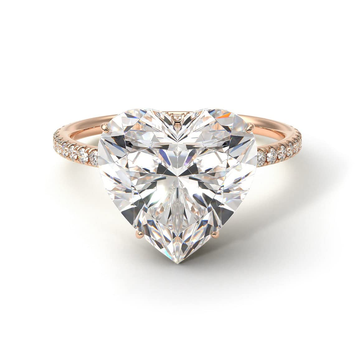 Anillo de fiesta con forma de corazón y gema personalizable para bodas 8