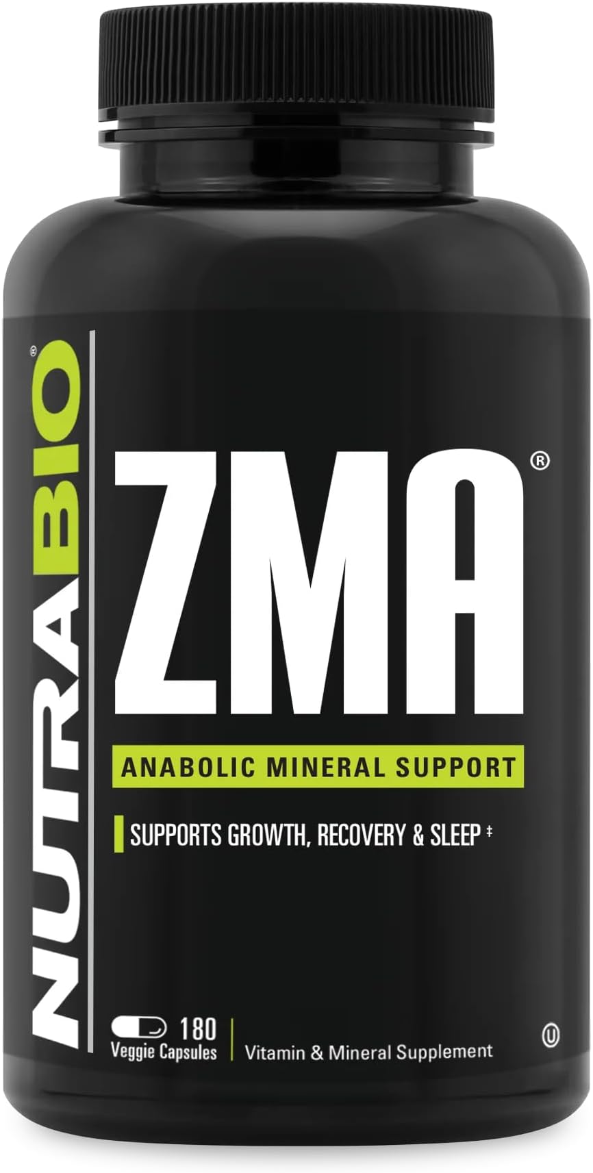 NutraBio ZMA Vegetable Supplement Anabolic Mineral