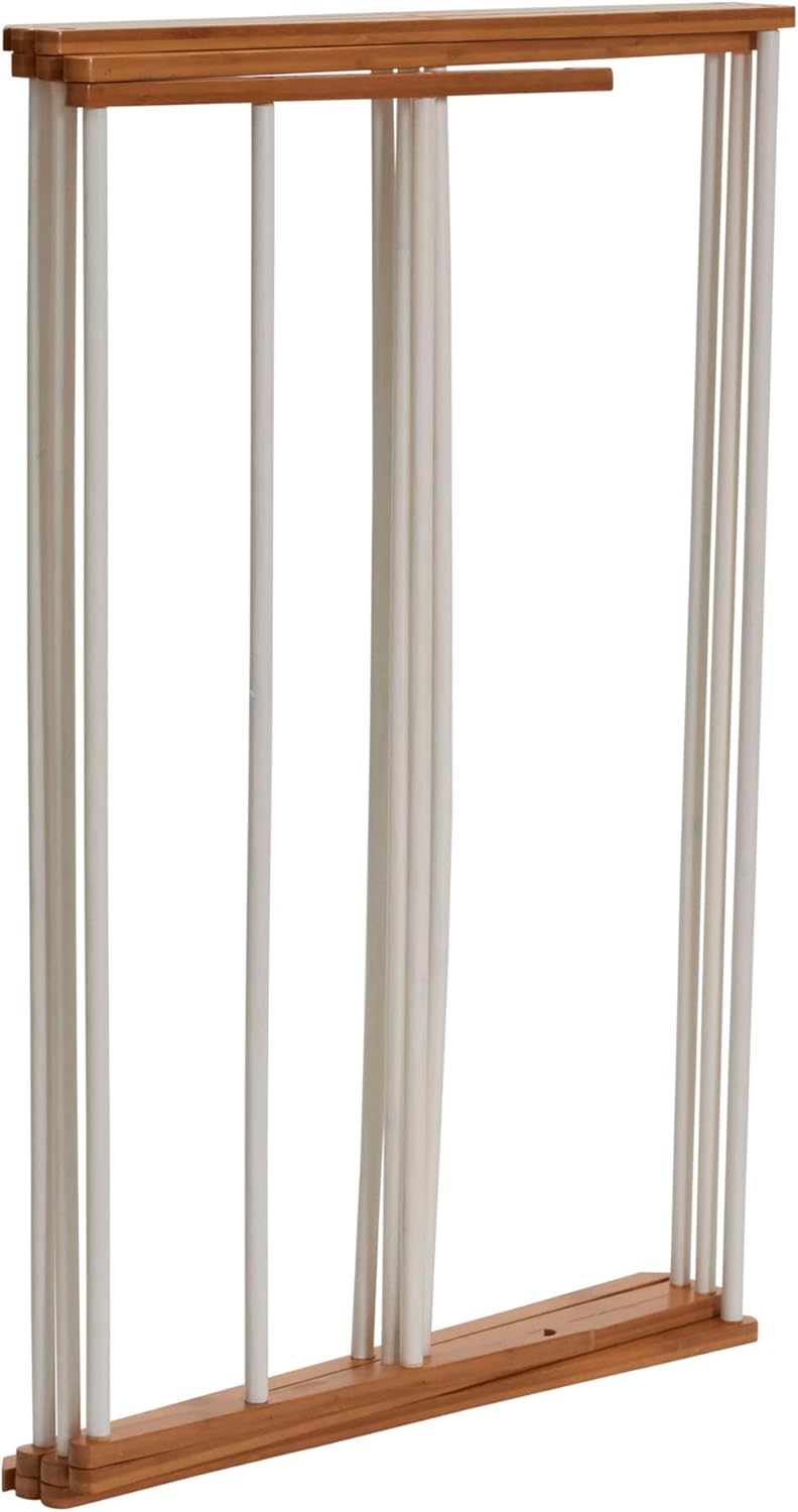 Household Essentials Bamboo Folding Clothes Drying Rack | White Finish, 11 Dowels & Flat Drying Shelf | Eco-Friendly, Collapsible Laundry Rack for Dorms, Apartments & Small Spaces | Fully Assembled