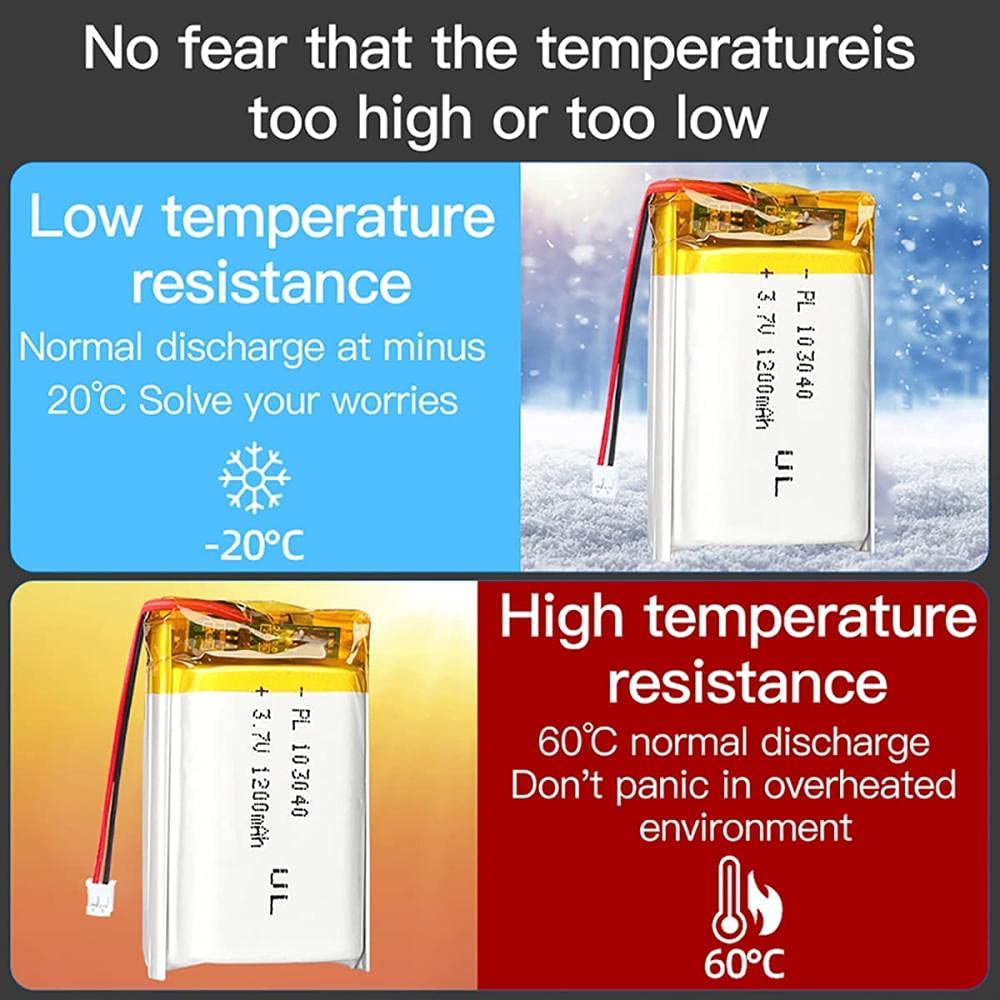 103 Oktan 3.7V 1200mAh 103040 Lipo Battery Rechargeable Lithium