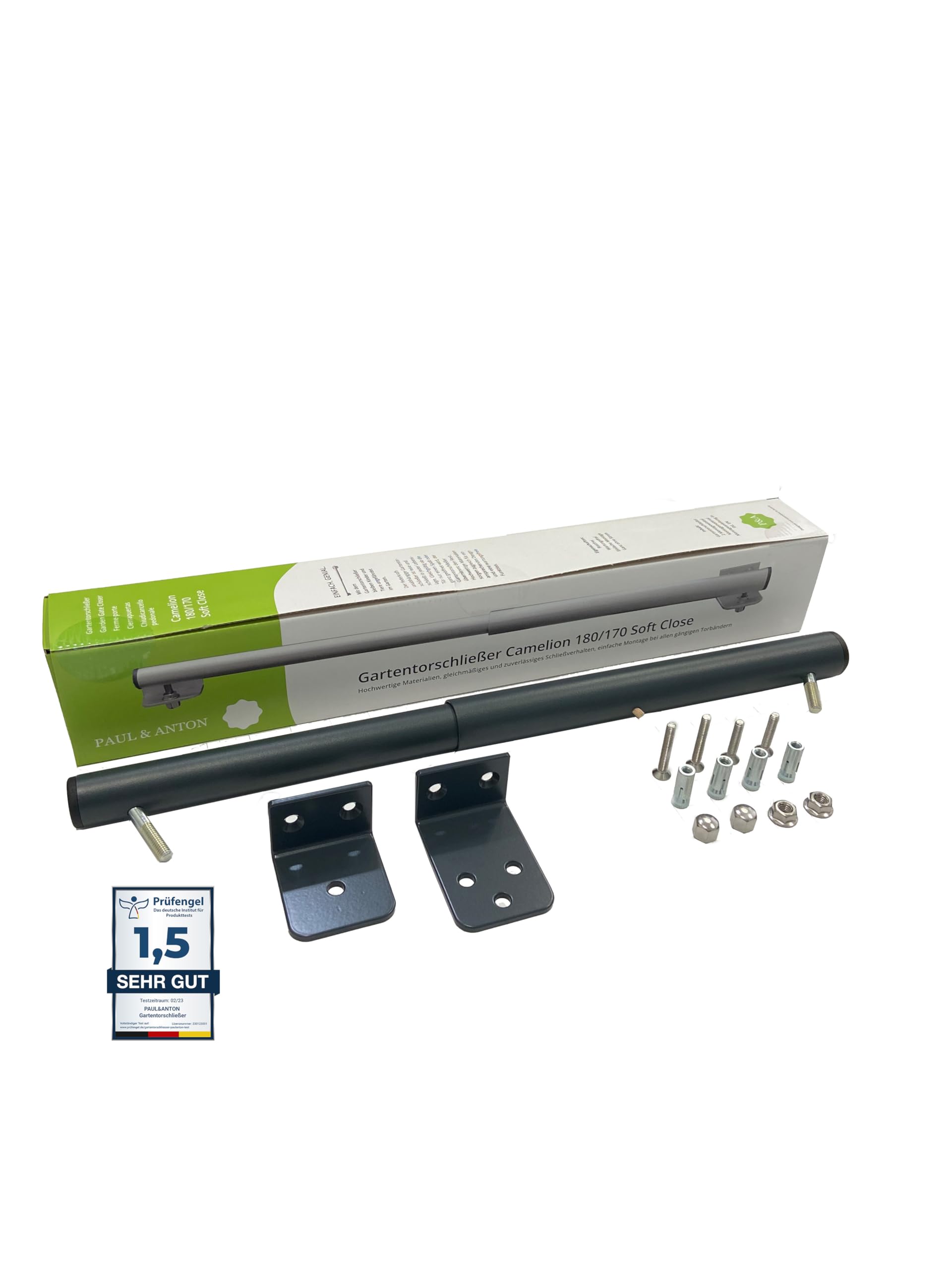 Cierrapuertas Camelion 180/170 Soft Close hidráulico para puerta exterior gris antracita mate (RAL 7016)