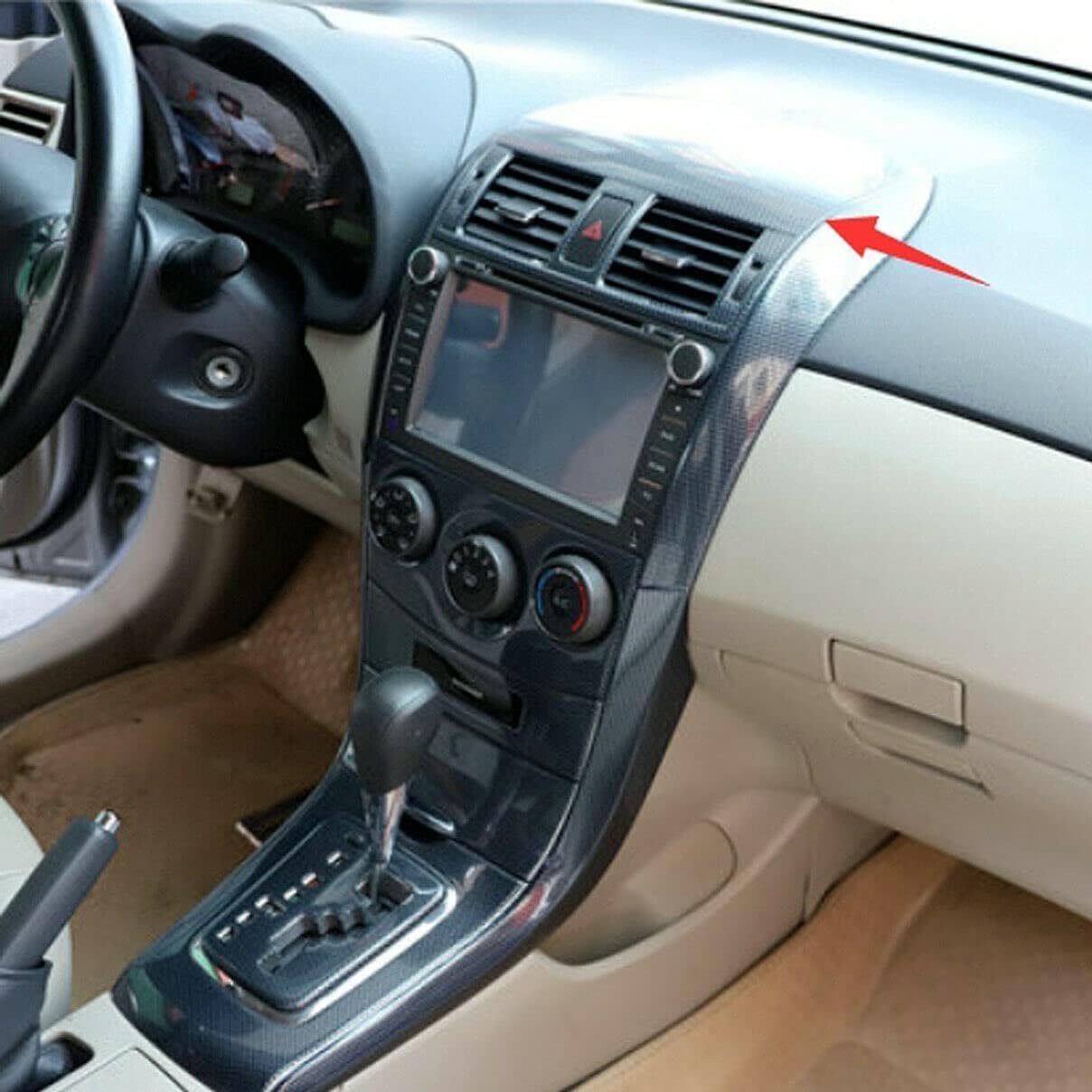 For 2007 2008 2009 2010 2011 2012 2013 Toyota Corolla Carbon Fiber ABS Middle Air Outlet Vent Cover Trim