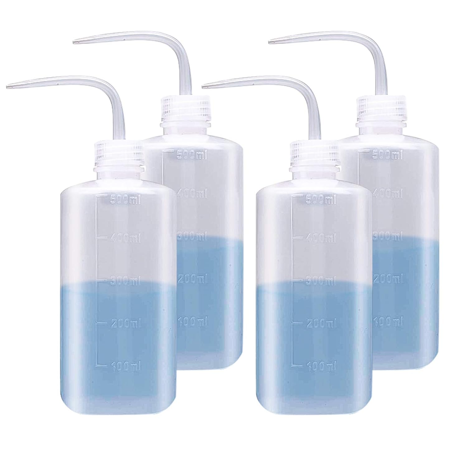 4 Stück 500ml Spritzflasche Laborflasche Waschflasche, Squeeze Flasche