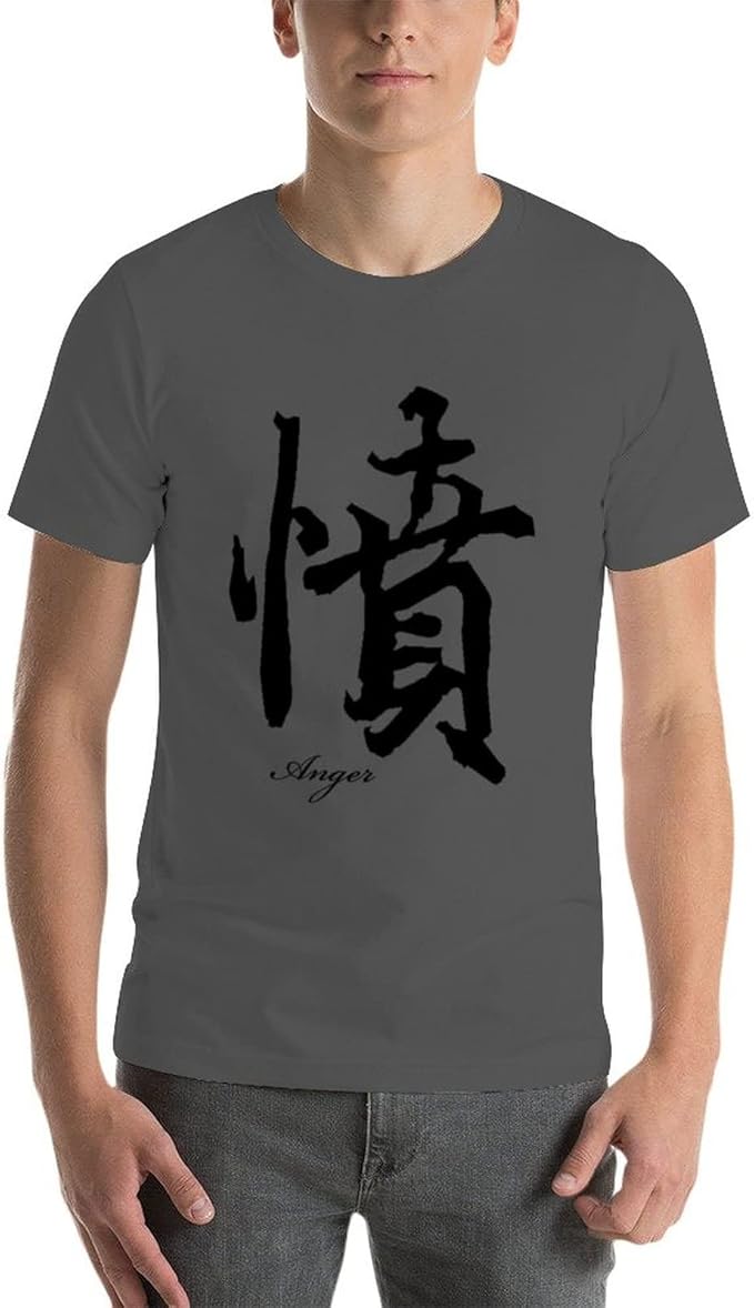 Amazon Yomejirltシャツ メンズ 流行な漢字 憤 インナーシャツ 半袖 綿100 シャツ スポーツ シャツ 肌着 Tシャツ 半袖 人気 快適 柔らかい 創意デザイン カジュアル おしゃれ 春 夏 秋 冬 Tシャツ カットソー 通販