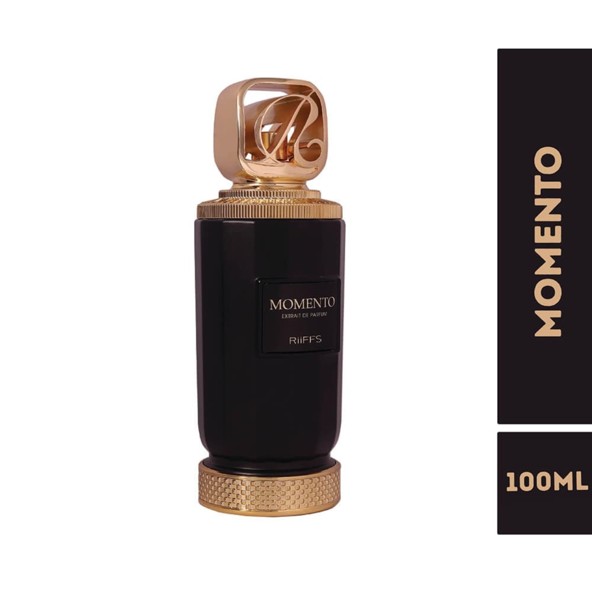 Momento Parfüm RiiFFS Momento Extrait de Parfum 100 ml – Luxus Herrenparfum aus Dubai – Orientalisch, süß & intensiv – Mit Safran, Mandarine, Rose & Oud – Langanhaltender, eleganter Duft für Männer