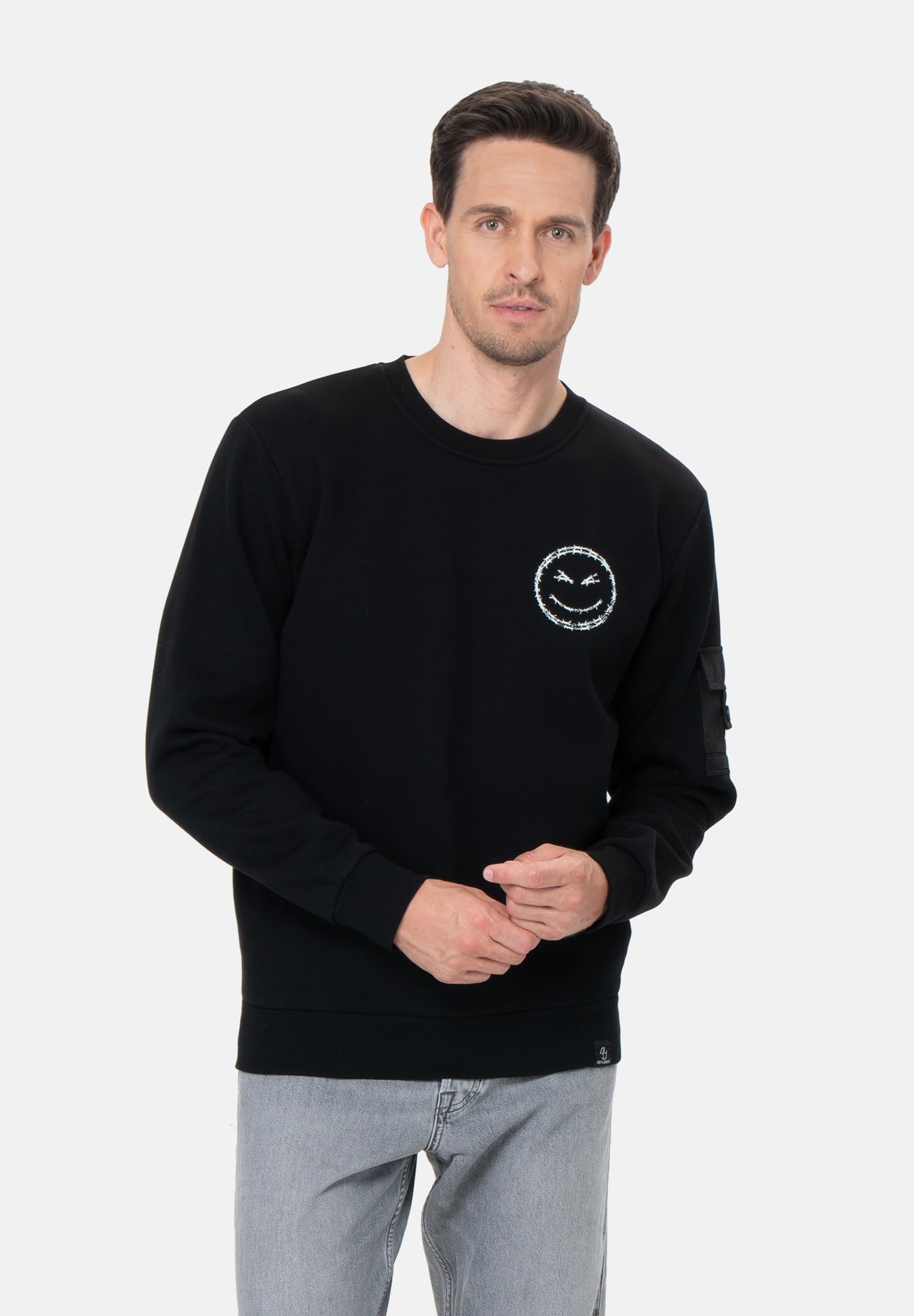 KEY LARGO Męska bluza Kltrip Round, Black (1100), 3XL