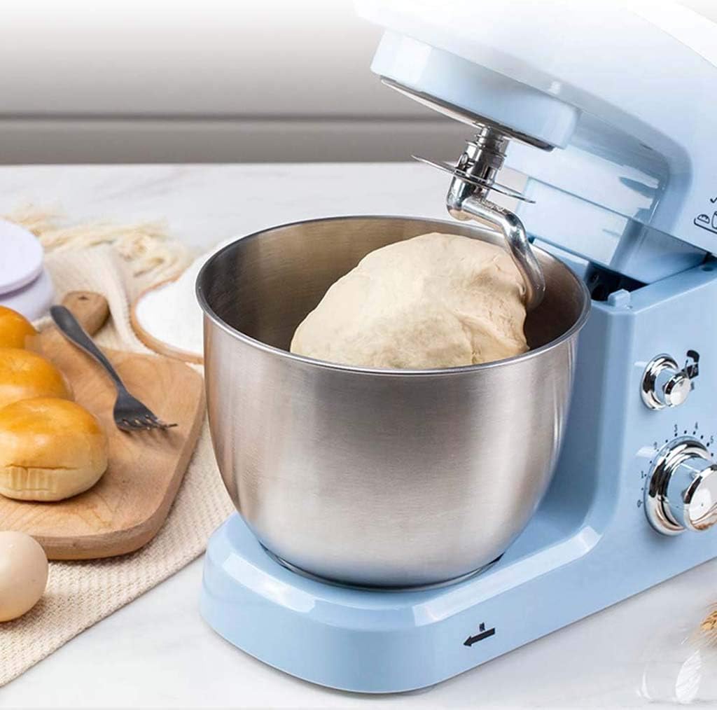 Desktop Whisk 6 Speed Egg Beater Electric Kitchen Food Mixer Table Stand Cake Dough Mixer Handheld Blender Baking Whipping Cream Machine (Blue)