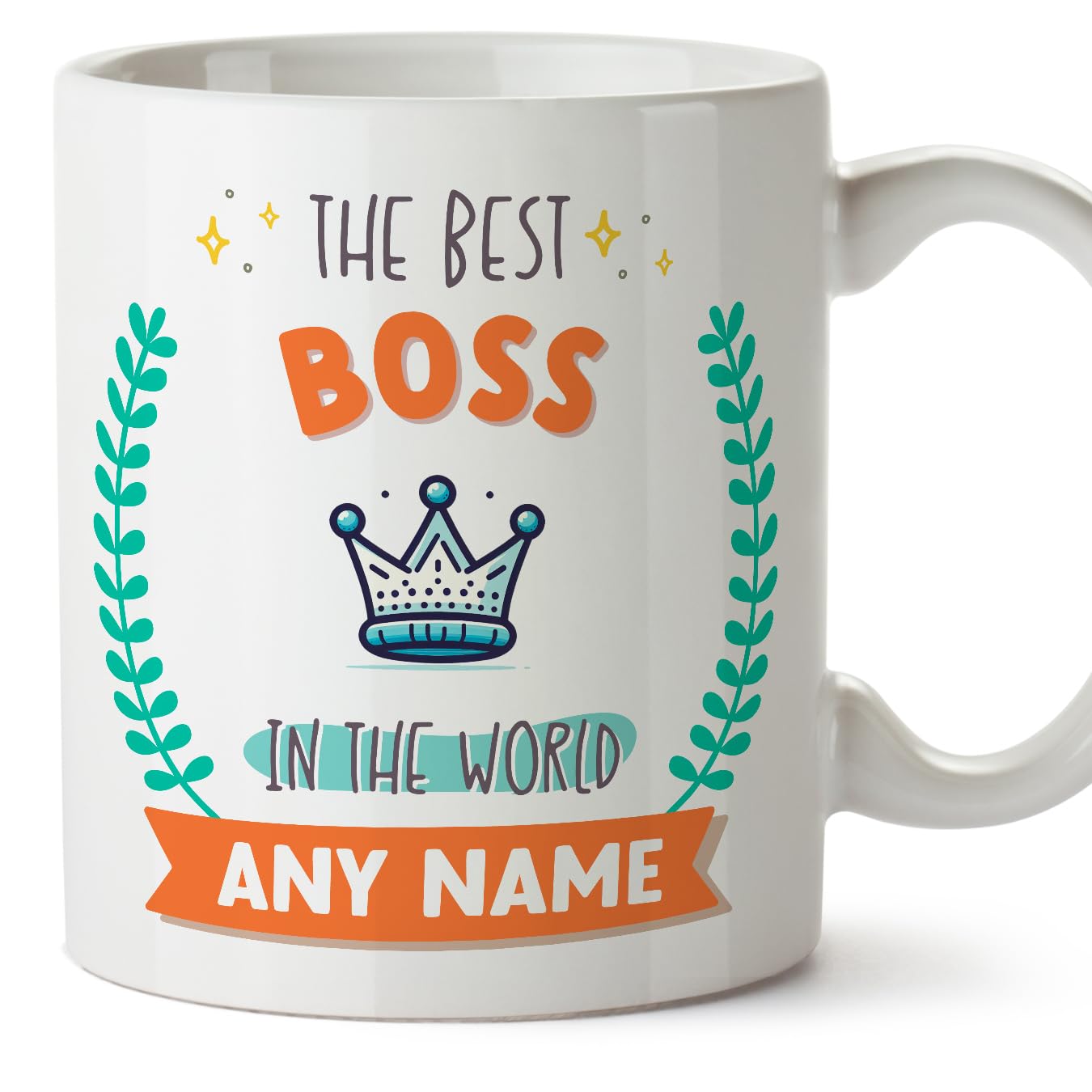 MUGFFINS BOSS Mug - in English - World's Best - with Doodle - Funny Gift for Colleagues - Ceramic 11oz Mug — image 1