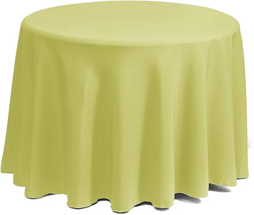 Miniatura 2 de Gee Di Moda Mantel redondo amarillo de 70 pulgadas para mesas redondas de 24 a 48 pulgadas, tela lavable resistente, para mesa de bufé, fiesta de