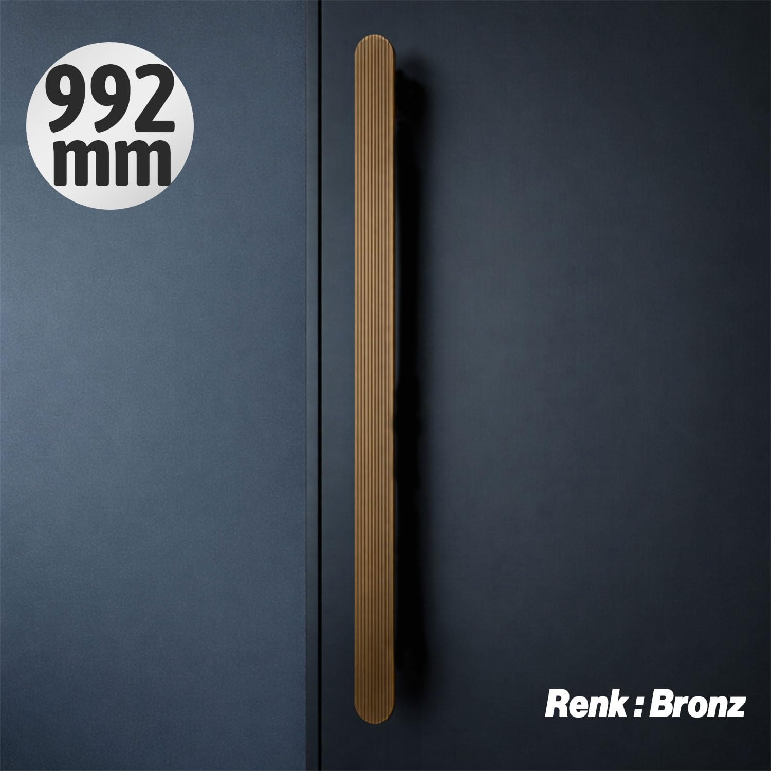 ANZER Çizgili Saten Bronz Çekmece Kulp 992 mm Modern Uzun Dolap Kulp Şık Tasarım Dayanıklı Metal