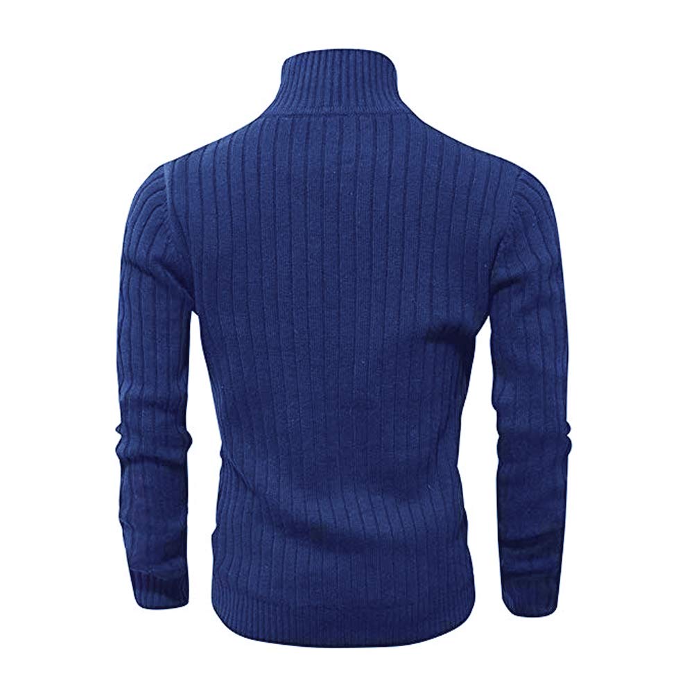 Cardigan Manga Larga Cremallera 2 Bolsillos Suéter Invierno Hombres