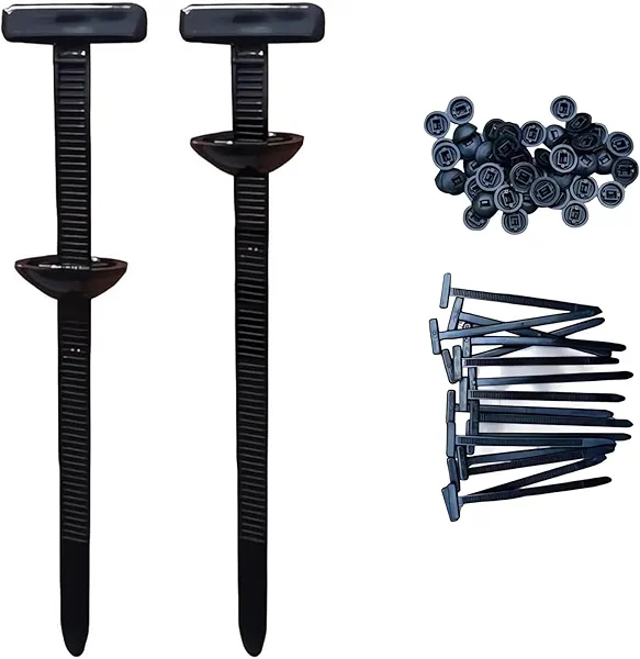 100 PCS Heavy Duty Nylon Universal Cable Tie Buckle with Pin & Button Design - Self-Locking Zip Ties Holder for Car Body, UV Resistant Cable Tie Clips Fasteners, Zip Ties for Car Bumper Included (100)