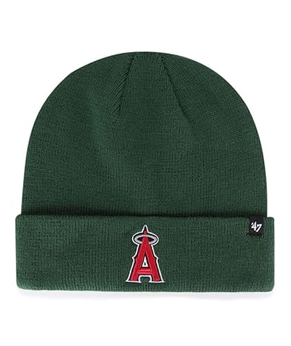 47 Adult Unisex Dark Green One Size Winter Beanie, Los Angeles Angels of Anaheim, Sports, Baseball, Casual Sports-Inspired Cuffed Beanie