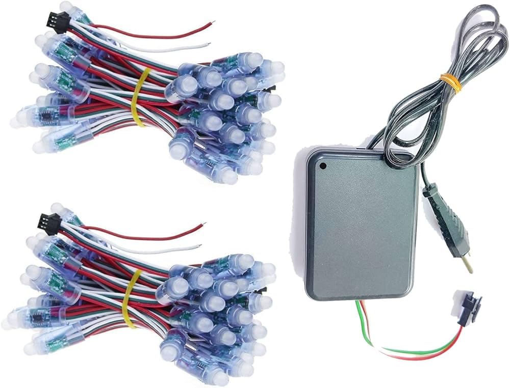 100 Bulb PixelLed 5inch Chain Multicolor RGB LED Pixel 2811 and 1 Combo Controller Full Setup(Copper) (2 Pixel Led Series (100 Led) + Combo (Adapter + Pre-Programmed IC)-image-14