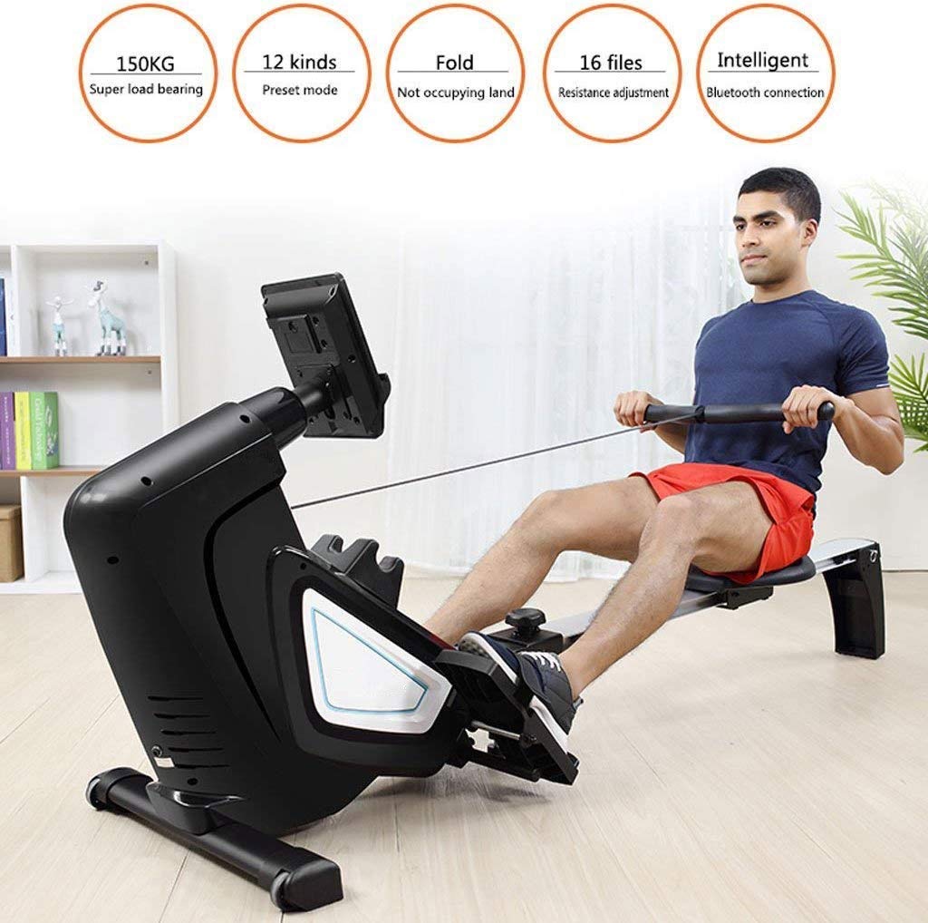 Attrezzatura per il fitness Vogatore magnetico compatto per interni con sistema di tensione magnetica, monitor LED, regolazione della resistenza Attrezzatura per il fitness per palestra domestica