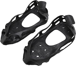 Snow Anti Slip Shoe Covers, Walk Traction Cleat 24 Spikes Wide Application for Various Terrains for Daily Outdoor Activities (L)