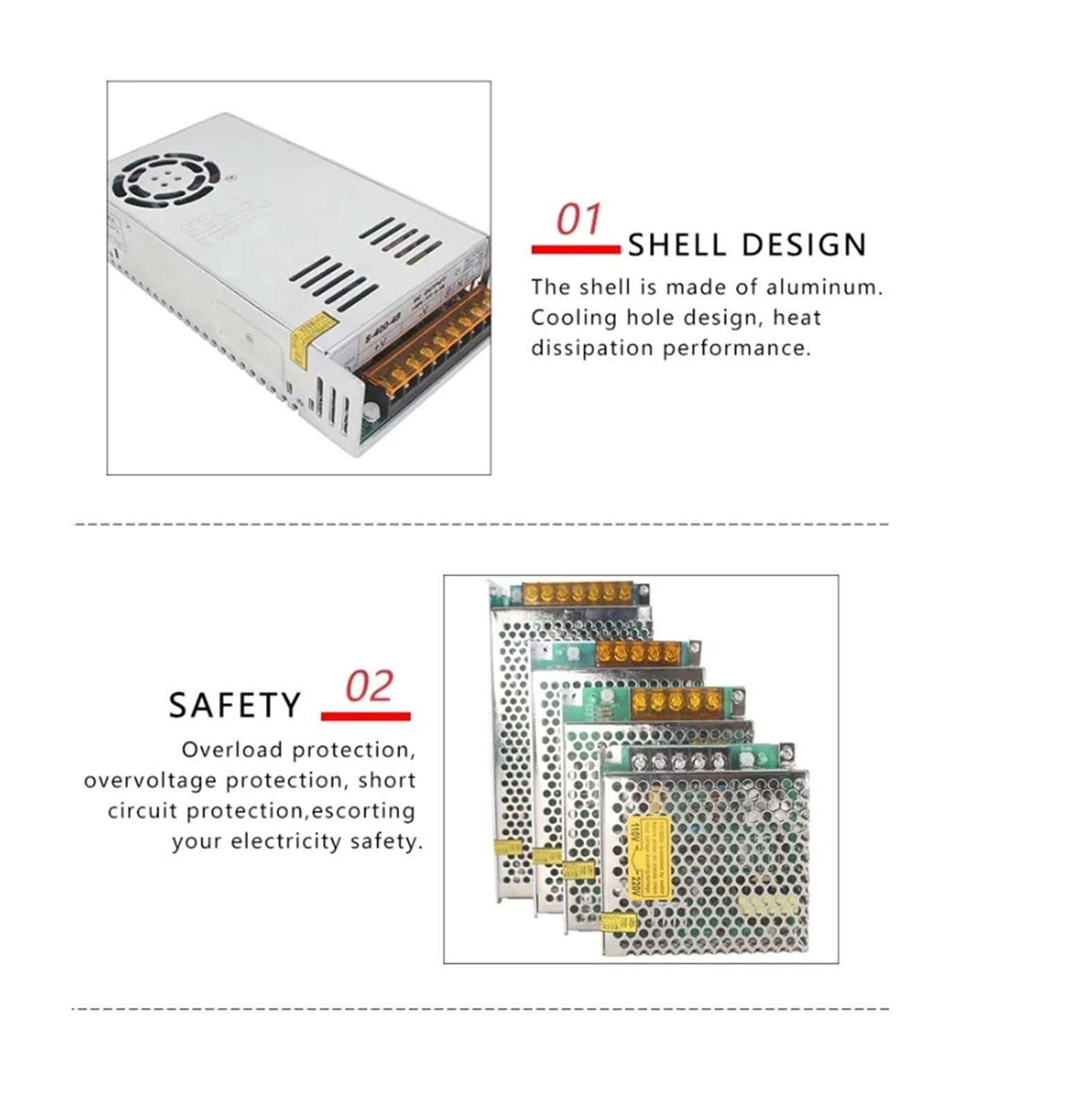 Tamaño de Fuente de alimentación de Modo de conmutación de Salida única 500w 24v 20a