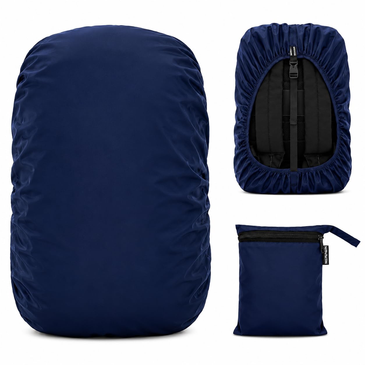 DTR Creation Waterproof Backpack Rain Cover for 45-50L Backpack | Reusable Dust & Rain Protector | Elastic Fit with Storage Pouch | Navy Blue (1 Pc)-image-19