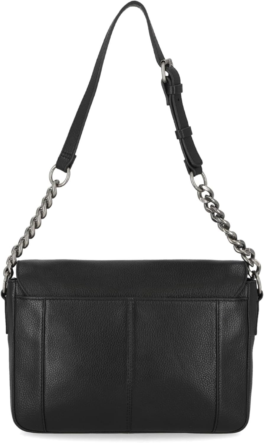 Harley-Davidson Women's Magnetic Flap Closure O Ring Chain Purse - Black