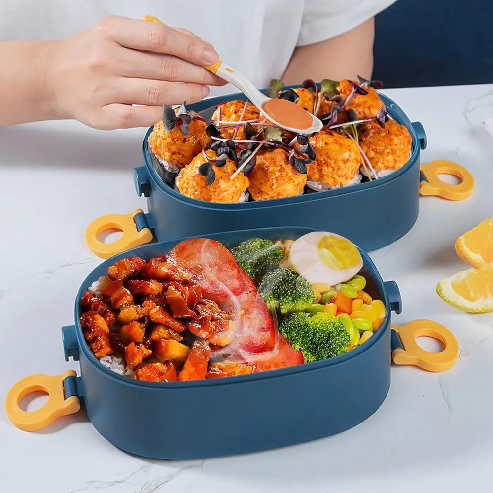 2000ML Lunch Box przenośny 3-warstwowy dla dzieci, studentów Bento Box, szczelny, nadający się do mikrofalówki, pojemnik na żywność, szkoła, podróż, biuro, piknik