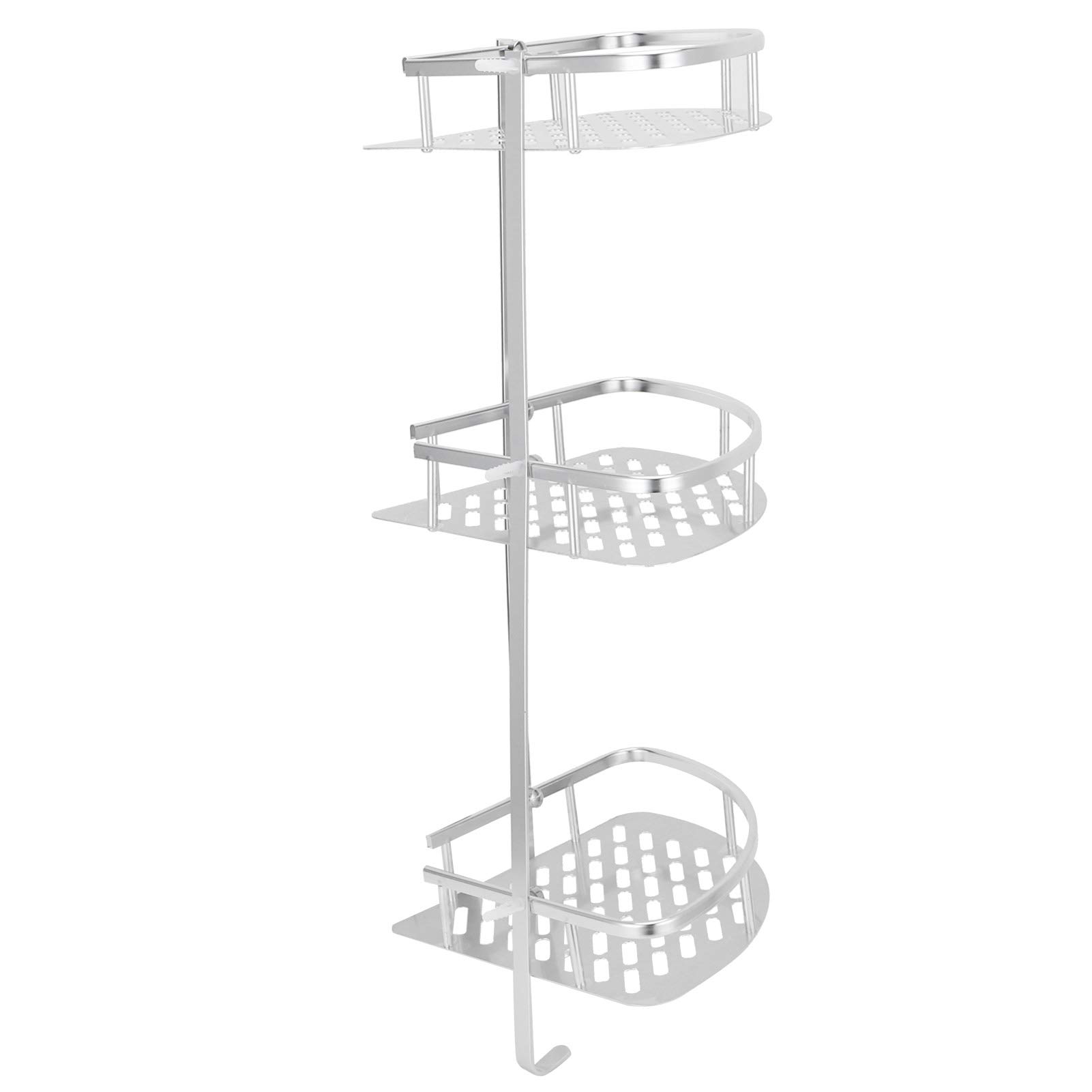 Fafeicy Scaffale Doccia Angolare 3 Ripiani Organizer da Parete per Bagno Carrello Doccia a 3 Livelli per WC e Doccia